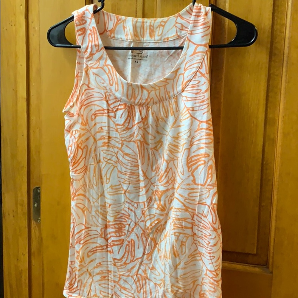 Vineyard Vines orange white printed tank top